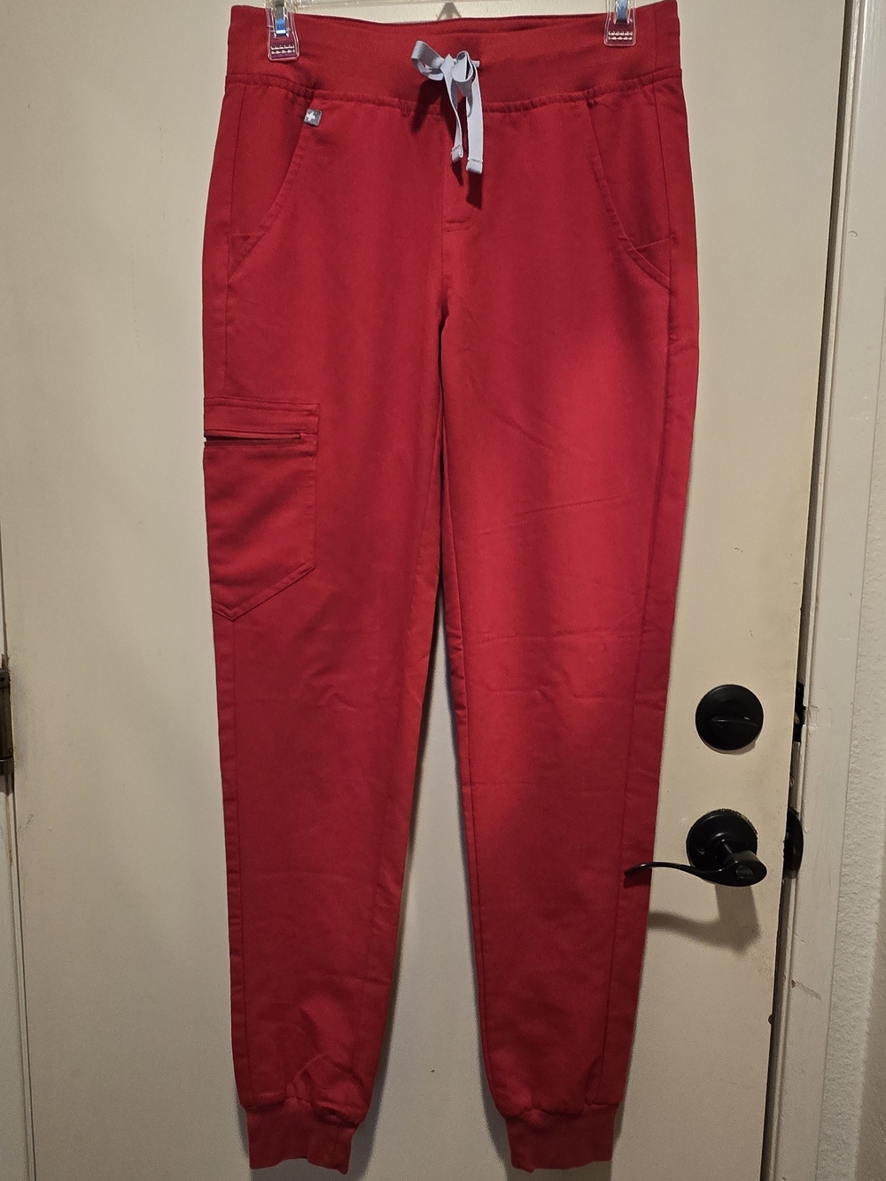 FIGS Red Women's Jogger Pants with Drawstring